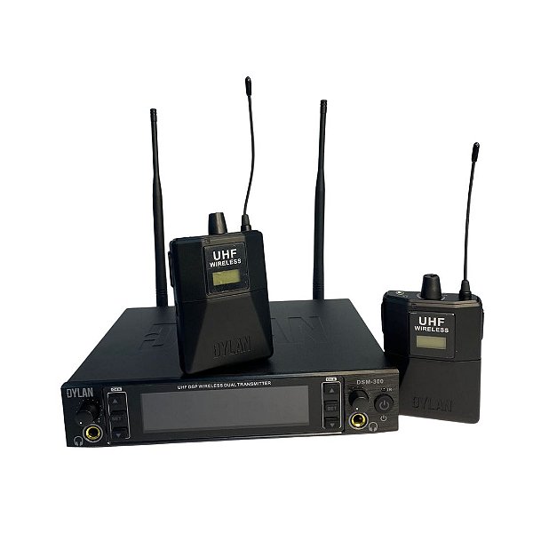Sistema de Monitor Pessoal Dylan Sem Fio UHF 2 Bodypack - DSM300
