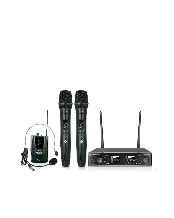 Sistema de Microfone Sem Fio Duplo + Headset Kadosh K502T B6