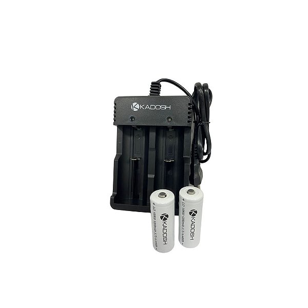 Kit Carregador + 02 Bateria de Lítio Recarregável