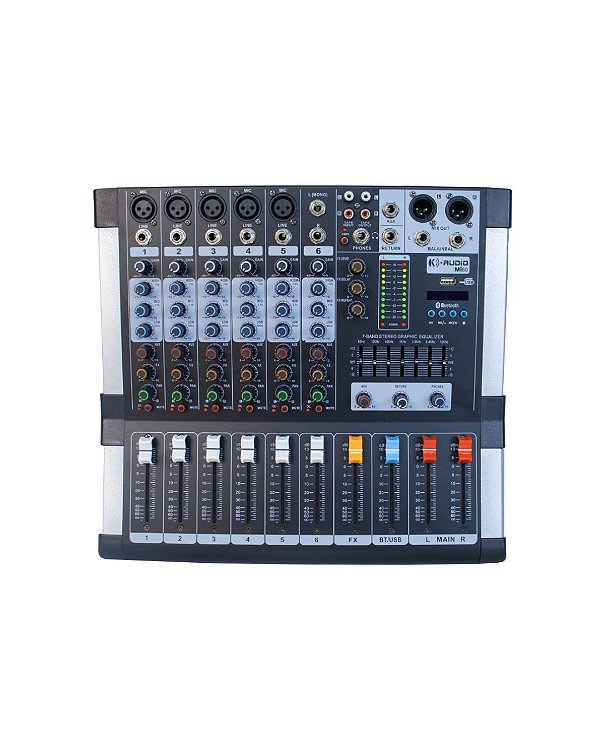 Mesa de Som de 6 Canais K-Audio - MI 60
