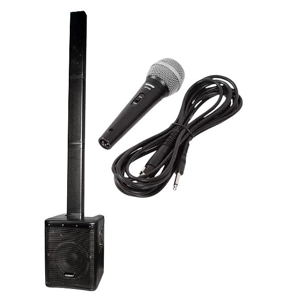 Kit Sistema de som vertical LPA8 Lexsen + Microfone Shure SV100 com fio