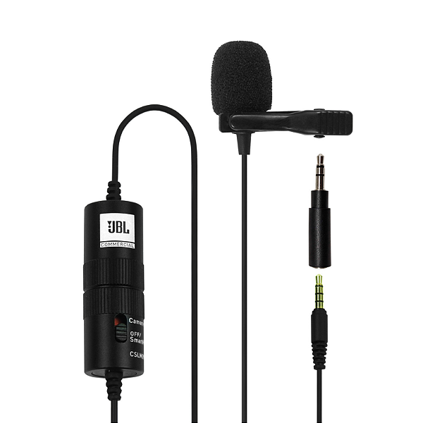 Microfone Lapela CSLM20B Alimentado Por Bateria JBL