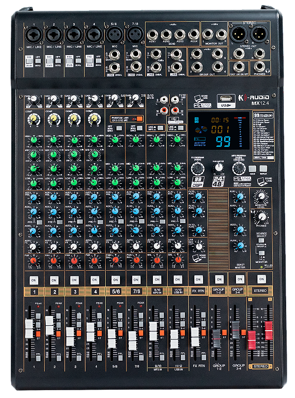 Mesa de Som K-AUDIO Analogica  MX12.4