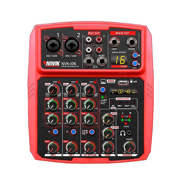 Mesa de Som Analógica Novik NVK-i06BT 6 Canais - Outlet