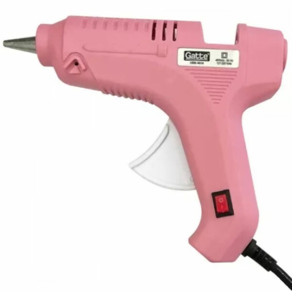 Pistola de Cola Quente Liga e Desliga - Grande Rosa