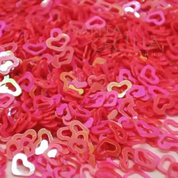 Lantejoula Coração 4mm - 2g - Rosa