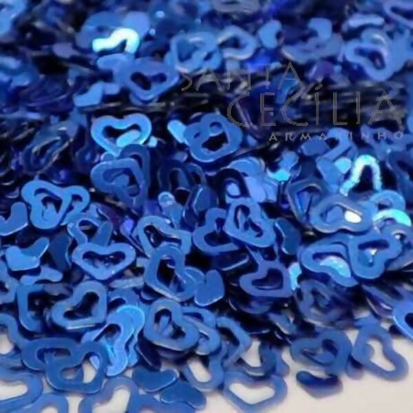 Lantejoula Coração 4mm - 2g - Azul Escuro