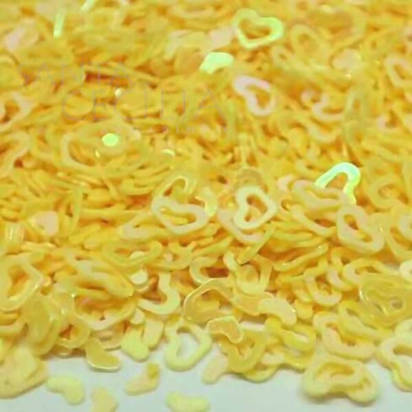 Lantejoula Coração 4mm - 2g - Amarelo