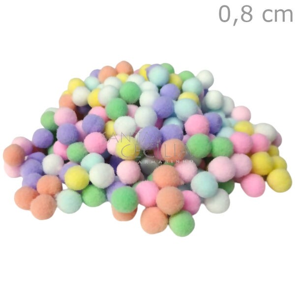 Pom Pom Solto 8 mm - 200 unid. - Tons Pastel
