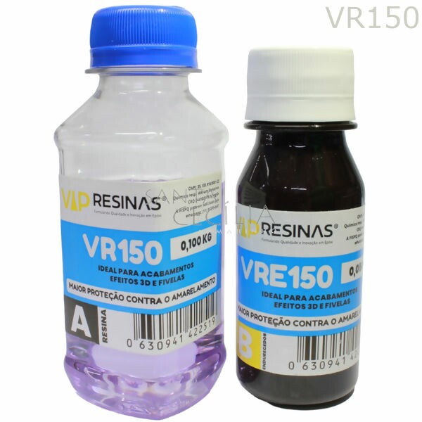 Resina Epoxi 0,100 Kg - VRE 150 - Endurecedor VRE150 - 0,50 Kg