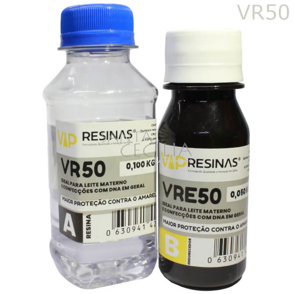 Resina Epoxi 0,100 Kg - VR 50 - Endurecedor VR50 - 0,50 Kg