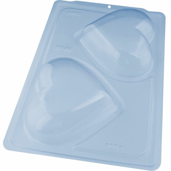 Forma de PVC com Silicone Coração Liso 2 Cavidades 500g - Ref.3511
