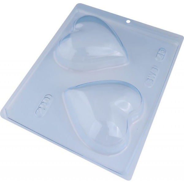 Forma de PVC com Silicone Coração Liso 2 Cavidades 200g - Ref.45