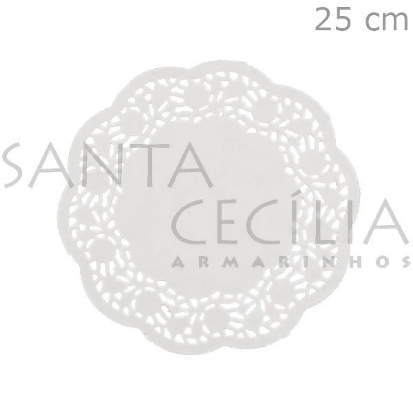 Toalha Rendada de Papel Branca 25 cm - Ref. YDH-86005 - 50 unidades