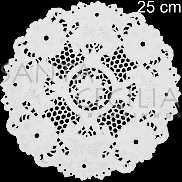 Toalha Rendada de Papel Branca 25 cm - Mod. 252 - 12 unidades