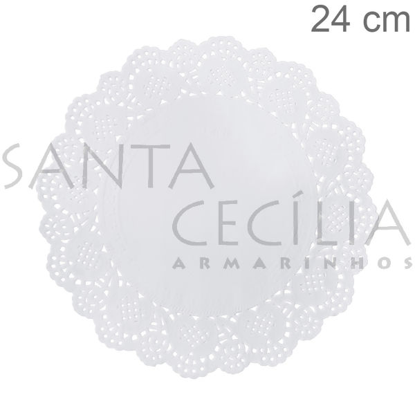 Toalha Rendada de Papel Branca 24cm - 100 unidades