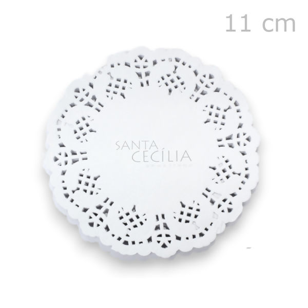 Toalha Rendada de Papel Branca 11 cm - 100 unidades