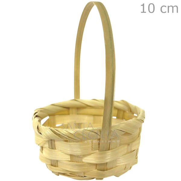Mini Cesta de Bambu com Alça Ref.IX-001 - Modelo Oval