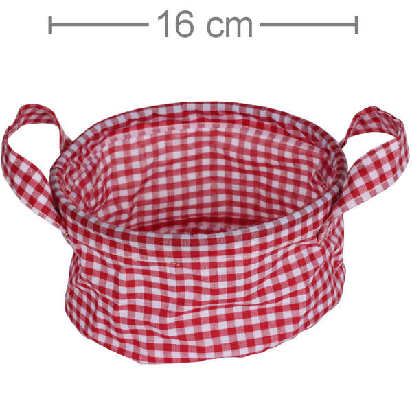 Cesta em Tecido Ref QL81066-35 - Xadrez Vermelha