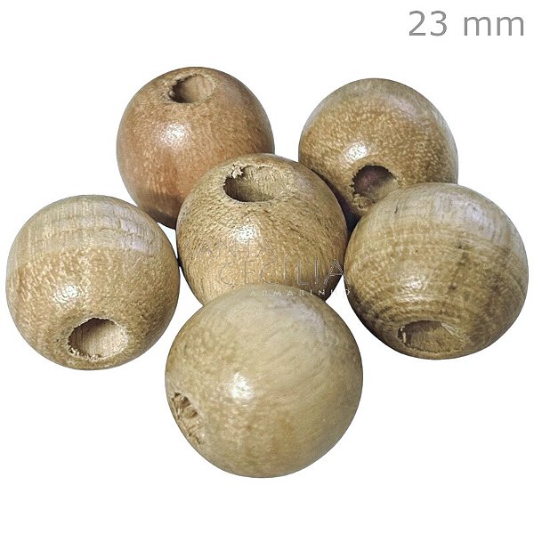 Bola de Madeira 23mm - 50unid. - Cores Diversas