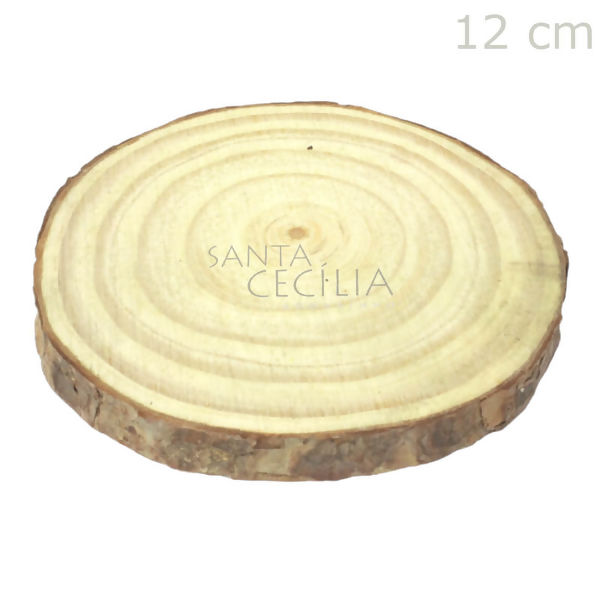 Base Tronco Disco de Madeira - 10 - 12 cm