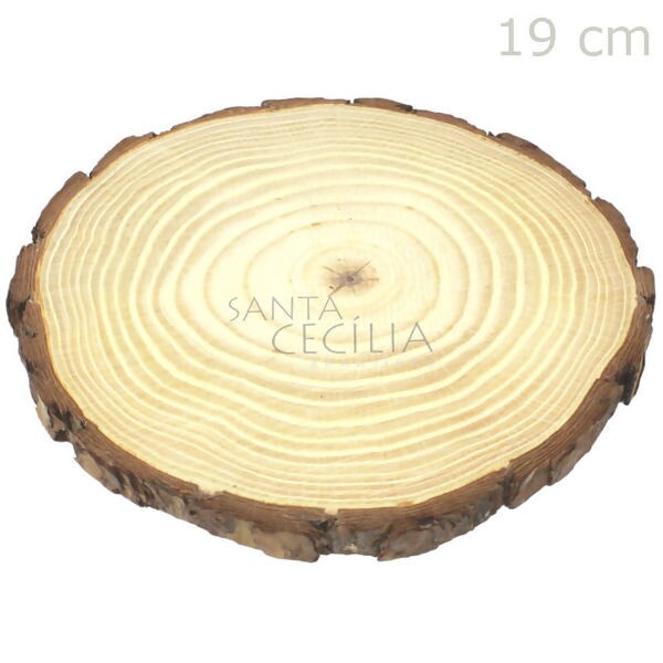 Base Tronco Disco de Madeira - 19 - 21 cm