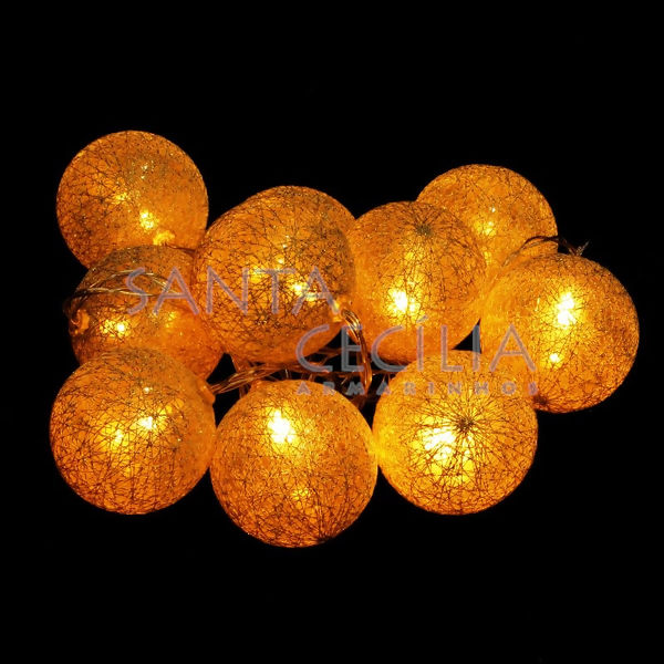 Bolas Luminárias Cordão de LED Ref. 7203-1 - Ouro