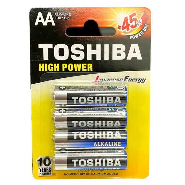 Pilha Alcalina AA - Toshiba - LR6 - 4 unid.