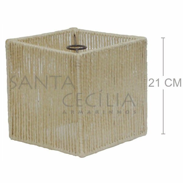 Luminária Rústica Quadrada - Sisal Natural - R$76,50