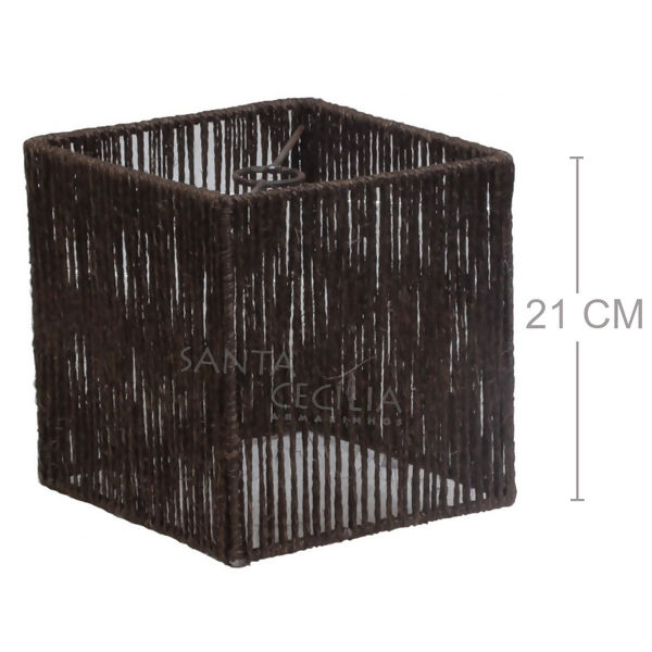 Luminária Rústica Quadrada - Sisal Marrom - R$76,50