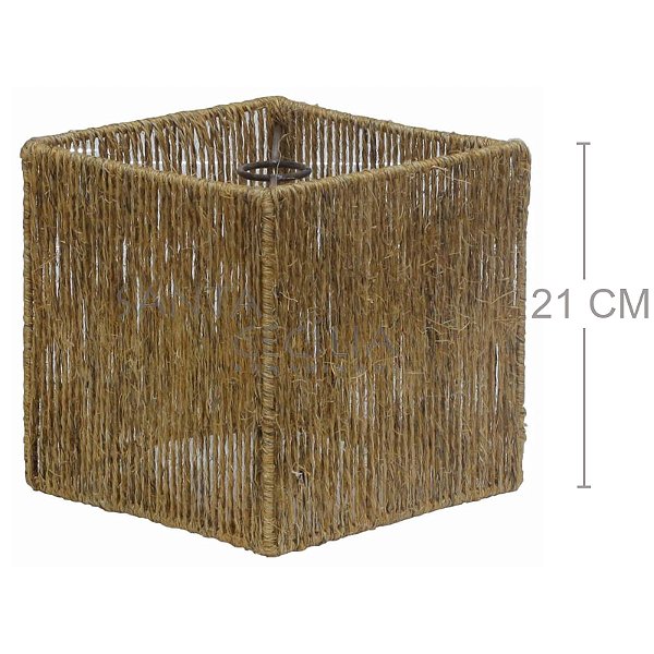 Luminária Rústica Quadrada - Sisal Conhaque - R$76,50