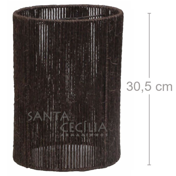 Luminária Rústica Cilíndrica - Sisal Marrom - R$98,00