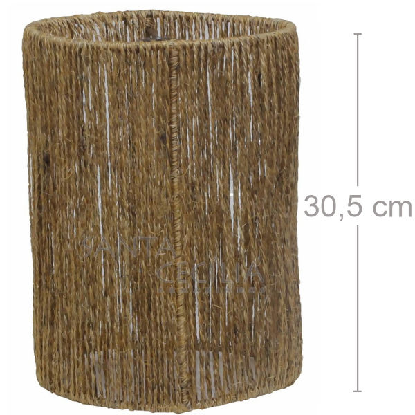 Luminária Rústica Cilíndrica - Sisal Conhaque - R$98,00