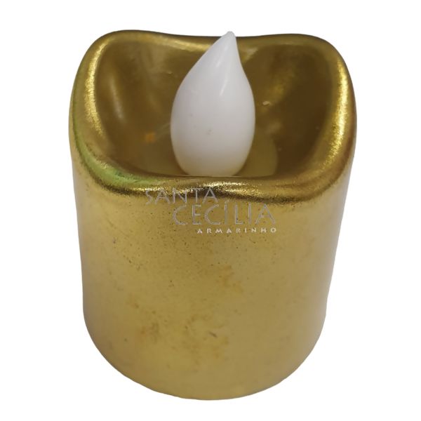 Vela LED Grande Dourada