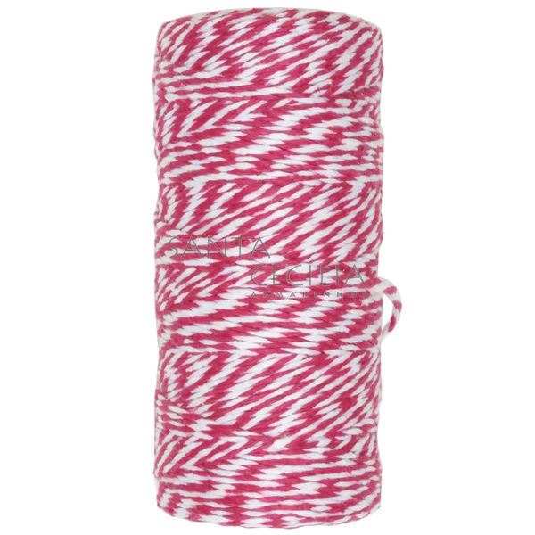 Barbante Listrado 1,5mm B3B4 - rolo com 100m - Pink