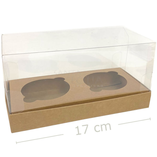 Caixa 17 x 8,5 x 8,5 cm Mini Bolo Duplo 10 unid. - Kraft