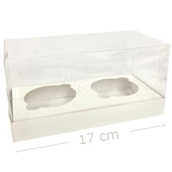 Caixa 17 x 8,5 x 8,5 cm Mini Bolo Duplo - 10 unid. - Branco