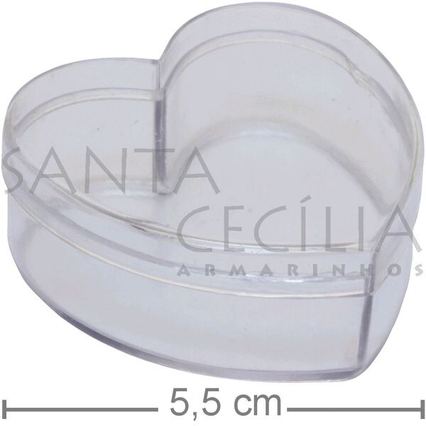 Caixa Coração em Acrílico 5,5 cm - 10un. - Incolor