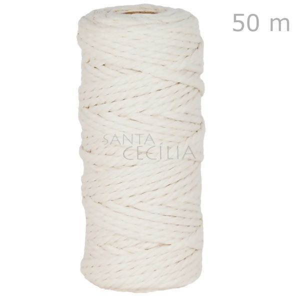 Cordão de Algodão Torcido 5mm x 50m - Cru