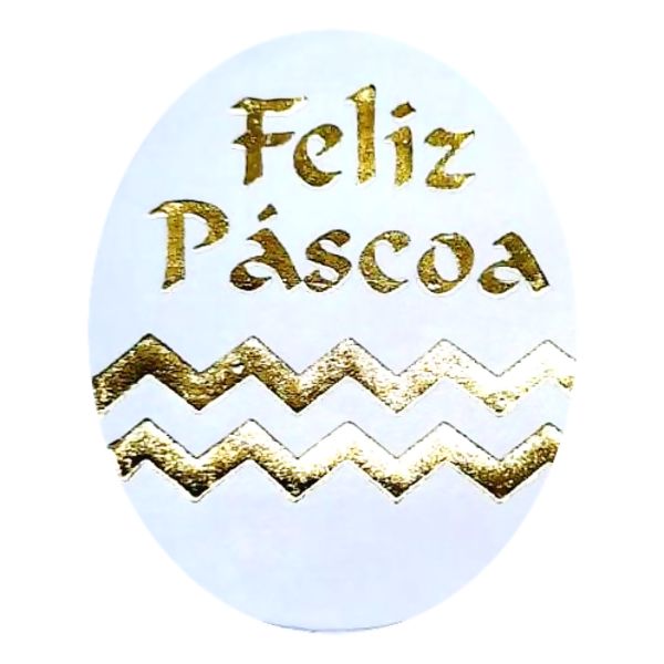 Etiqueta Adesiva - 100 unid. - Feliz Páscoa Ovo