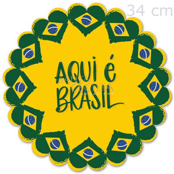 Jogo Americano Sousplat - Aqui é Brasil 4unid Ref.23012677