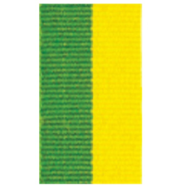 Fita de Gorgurão N°3  Verde Amarelo - 15mm x 10m