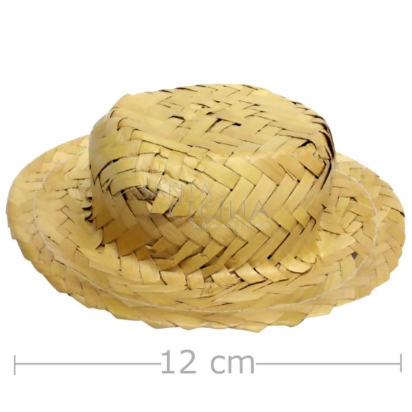 Chapéu de Palha Boneca Redondo 12cm