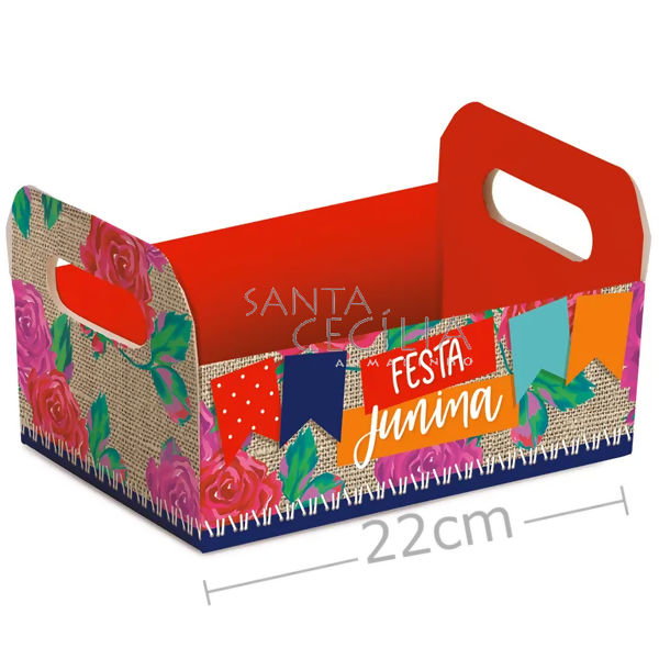 Caixote de Papel Cartão Festa Junina - Ref. Arraiá Colorido 13005566
