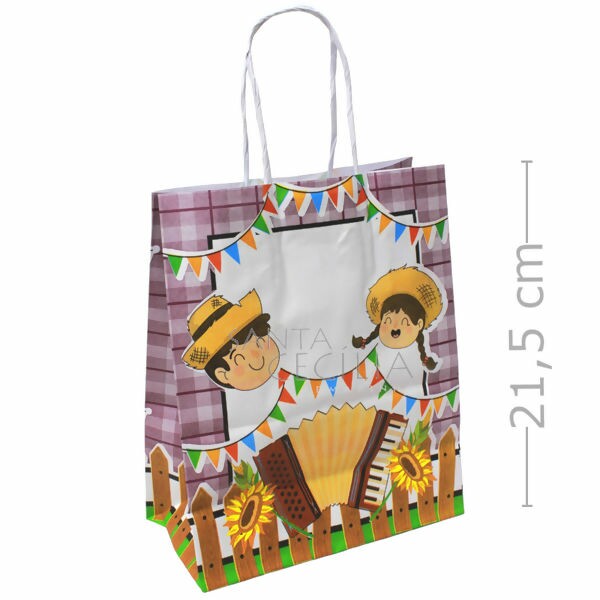 Sacola de Papel - Festa Junina 21,5cm - Sanfona