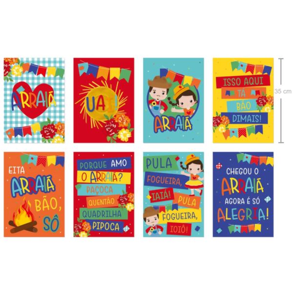 Cartaz Decorativo Festa Junina Balance 8 unid Ref. 23012536