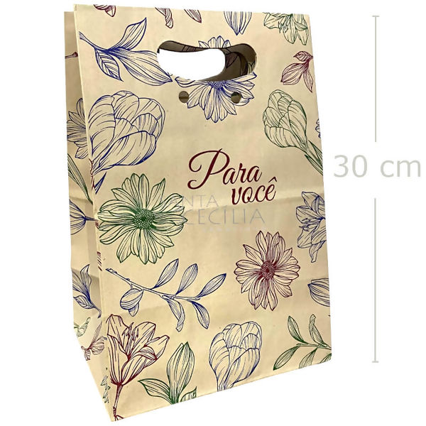 Sacola de Papel Boca de Palhaço - Kraft Para Você