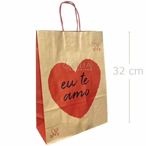Sacola de Papel - Eu te Amo G - 32 cm