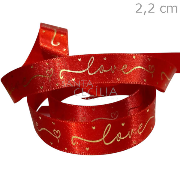 Fita de Cetim Love 2,2cm x 10m Ref.1887/22 COR01