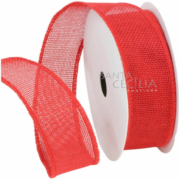 Fita de Juta Sintética Aramada ref.1031-1R - 3,8cm x 9m - Vermelha